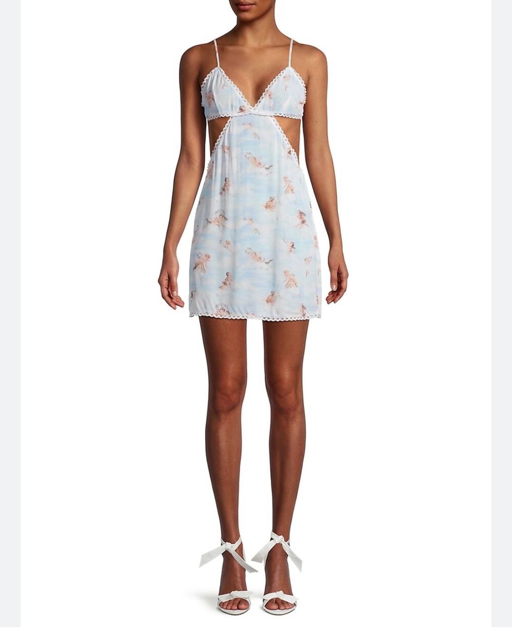 We Wore What Zab Angel On A Cloud V-Neck Cutout Dress